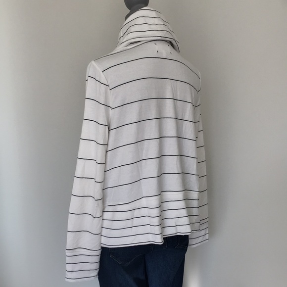Lou & Grey Buttery Soft Mixed Stripe Cowl Neck Pullover, size Medium 🖤 - Picture 5 of 13
